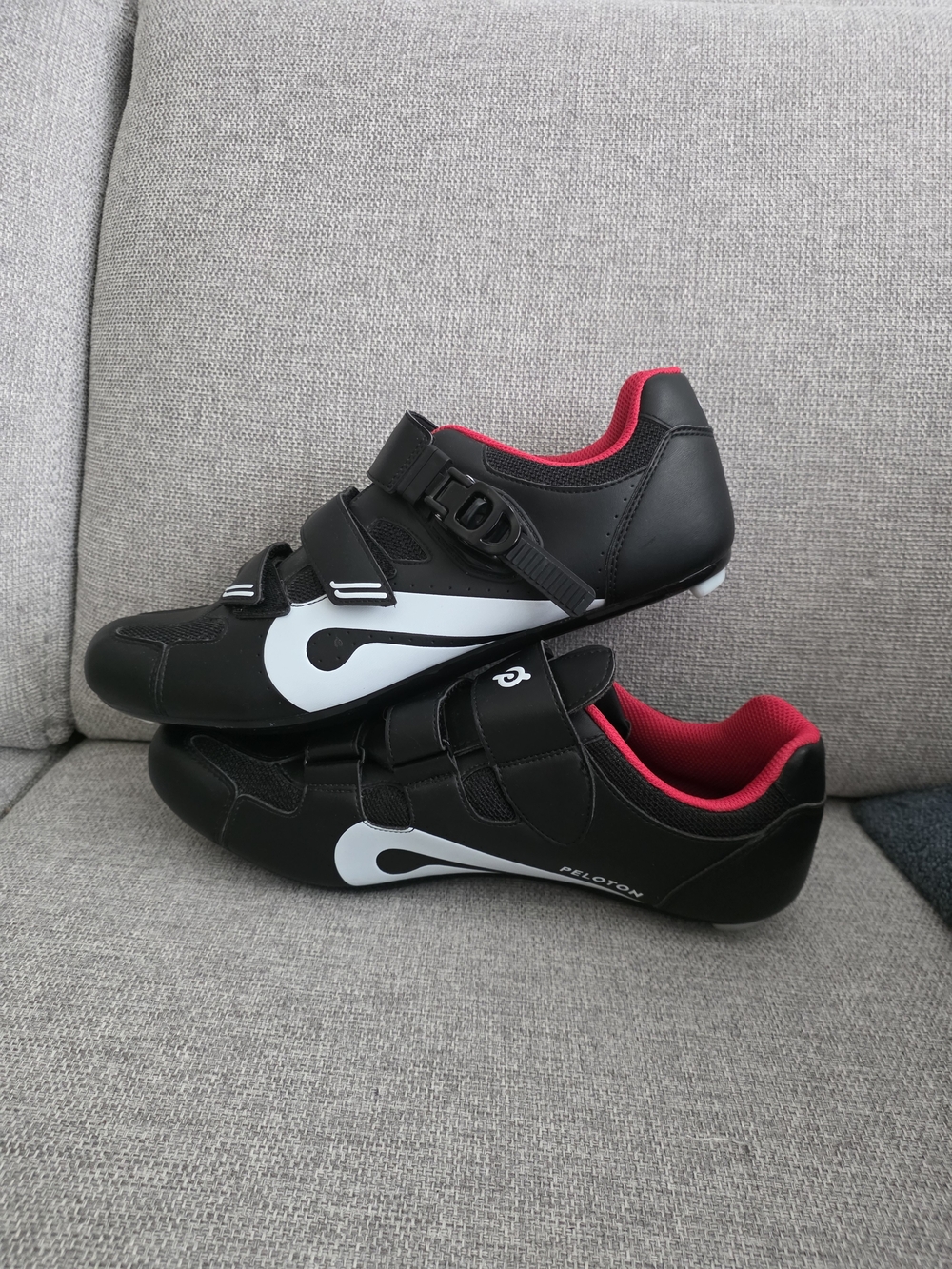 Peloton Black Cycling Shoes with Pink Lining